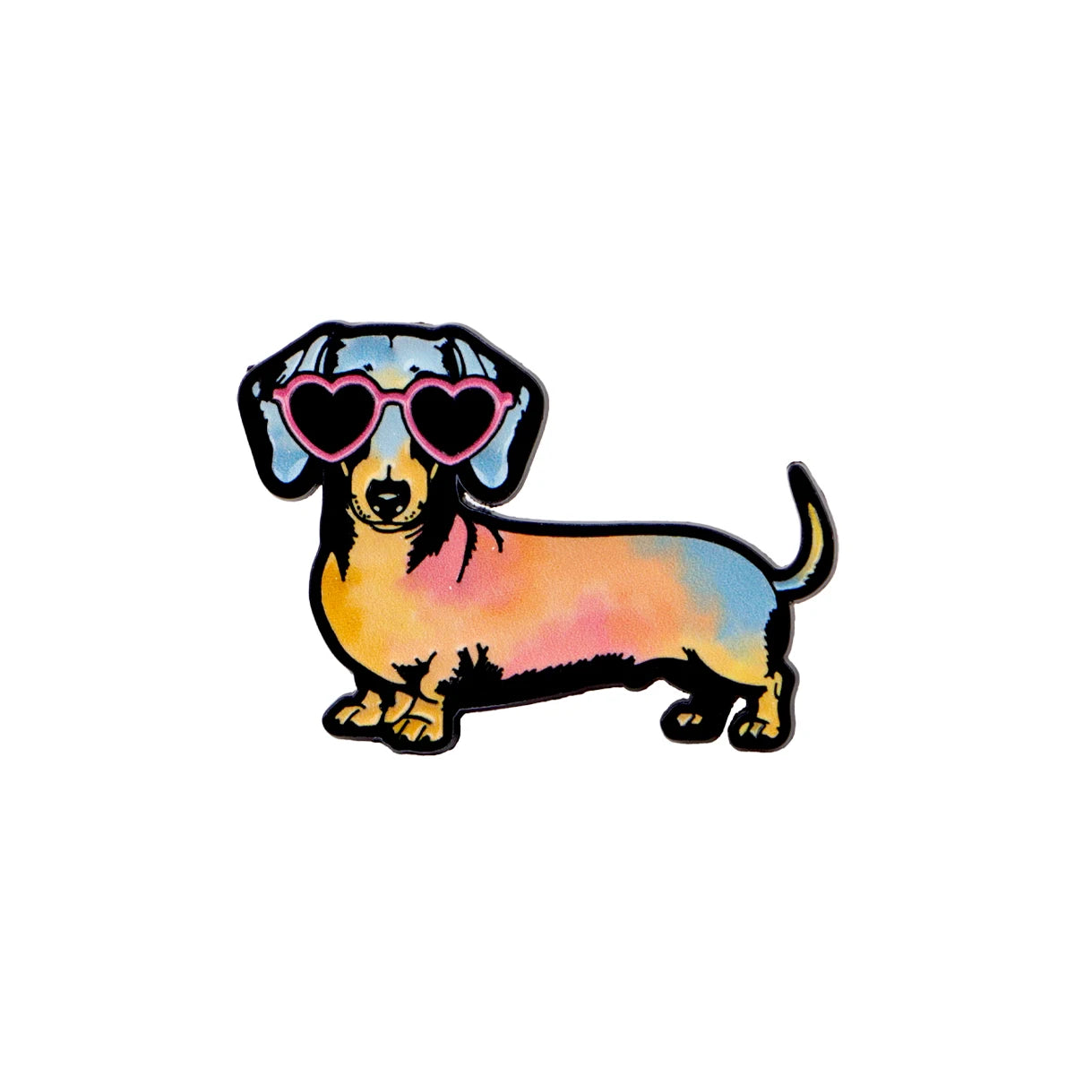 Cute Cartoon Dachshund Enamel Lapel Pin