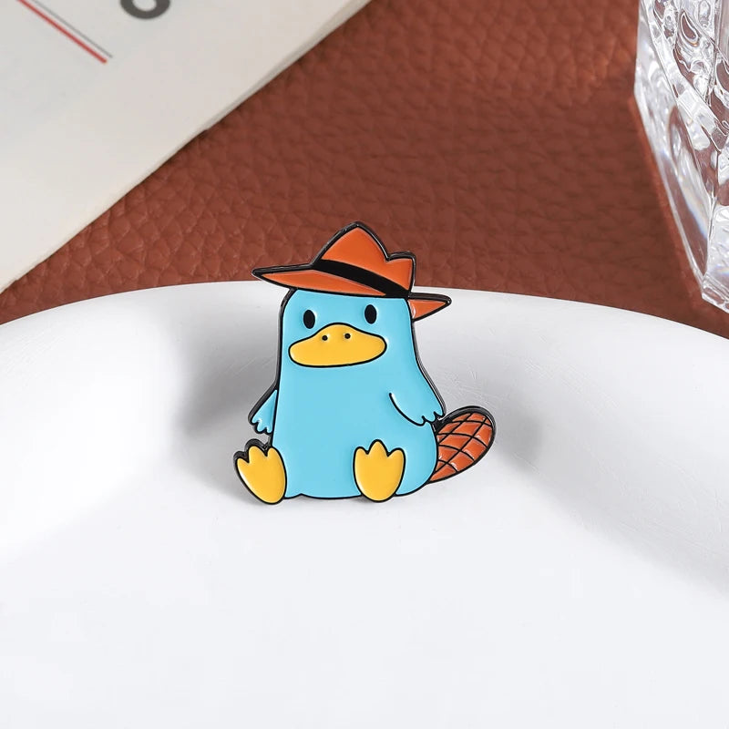 Cute Cartoon Platypus Enamel Lapel Pin