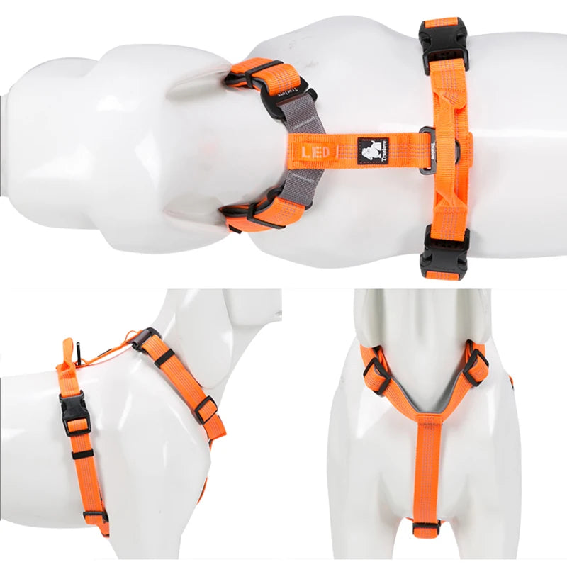 TRUELOVE Reflective Dog Harness TLH6171 – Adjustable Nylon Harness with Neoprene Padding