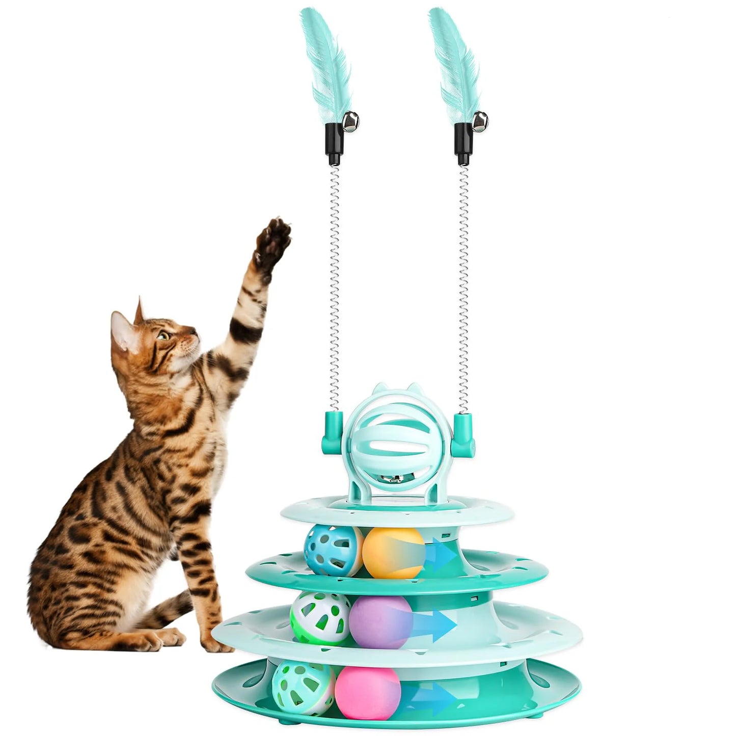 Interactive Puzzle Ball Cat Toy – Turntable & Sound Feature