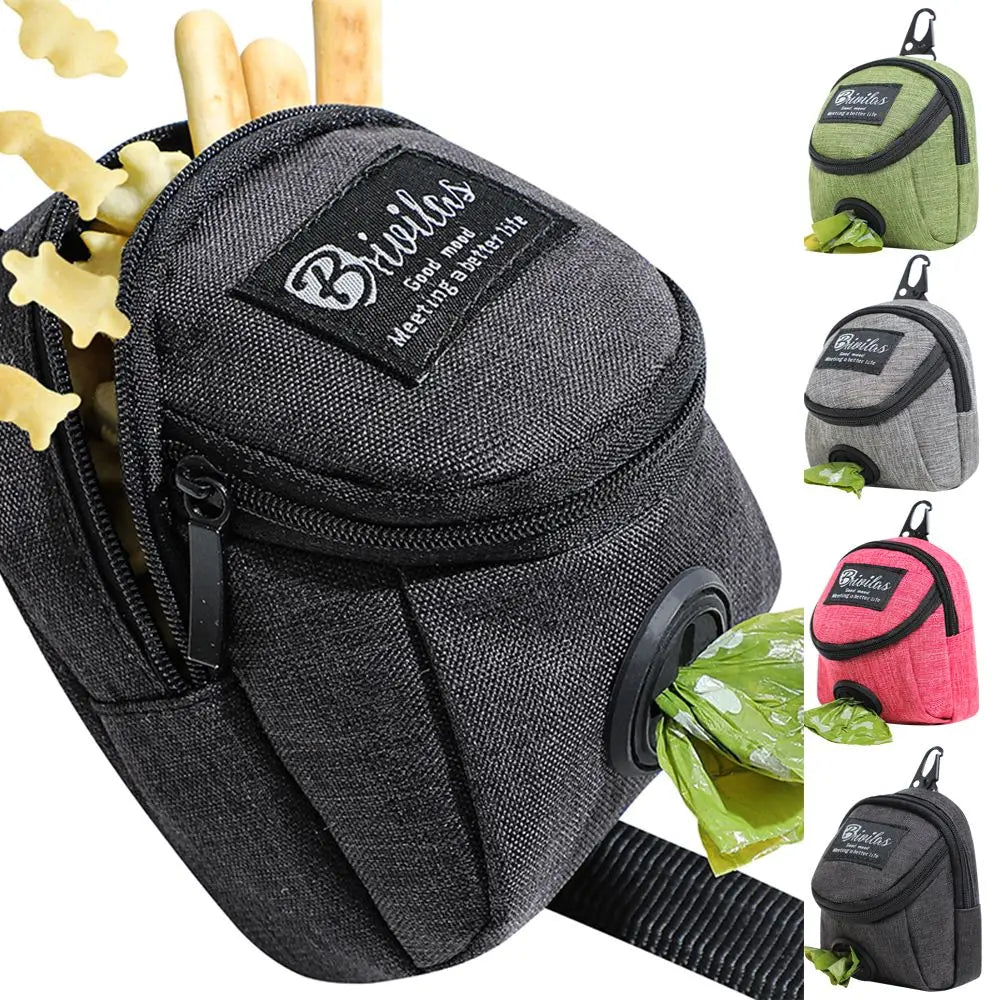 Pet Dog Treat Pouch – Portable Multifunction Dog Training Bag with Poop Bag Dispenser