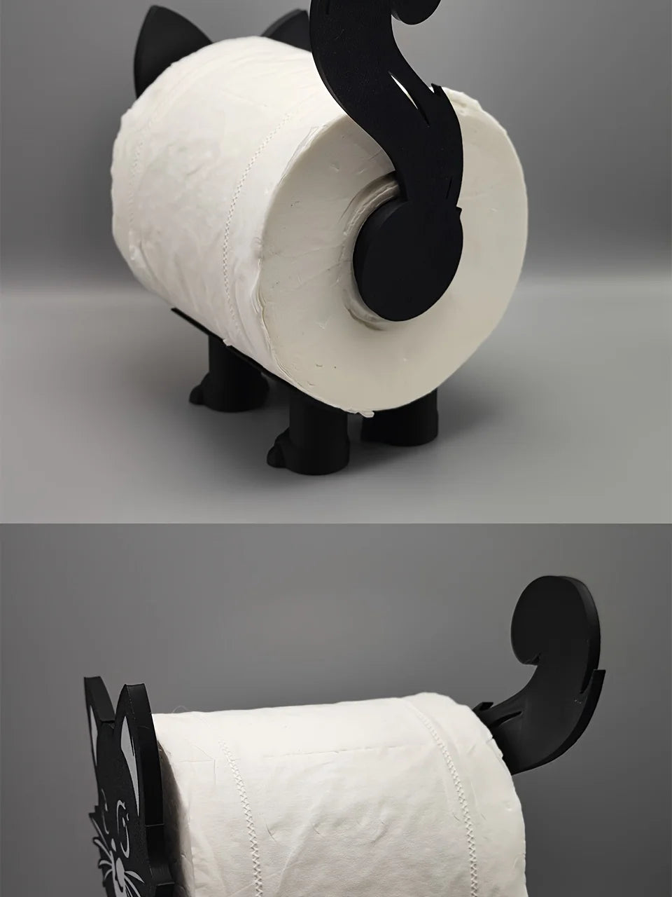 Cute Cat Toilet Paper Holder – Anti-Slip Self-Adhesive Bathroom Accessory