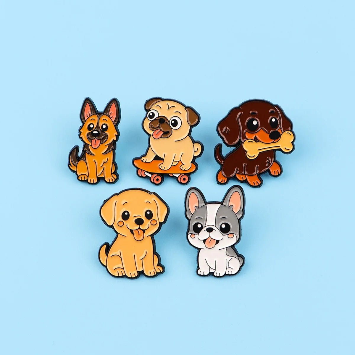 Cute Cartoon Dog Enamel Lapel Pins