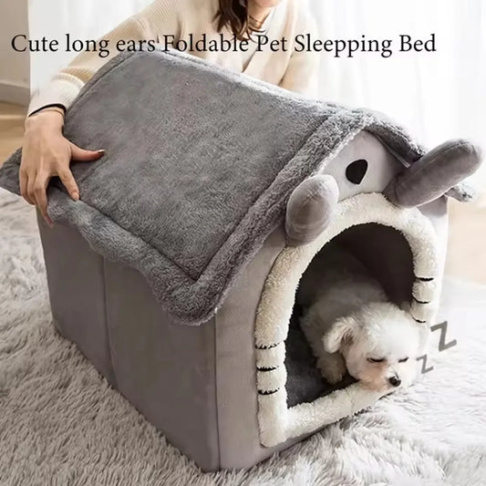 Warm Plush Pet House Cave Bed for Cats & Small Dogs Dogs