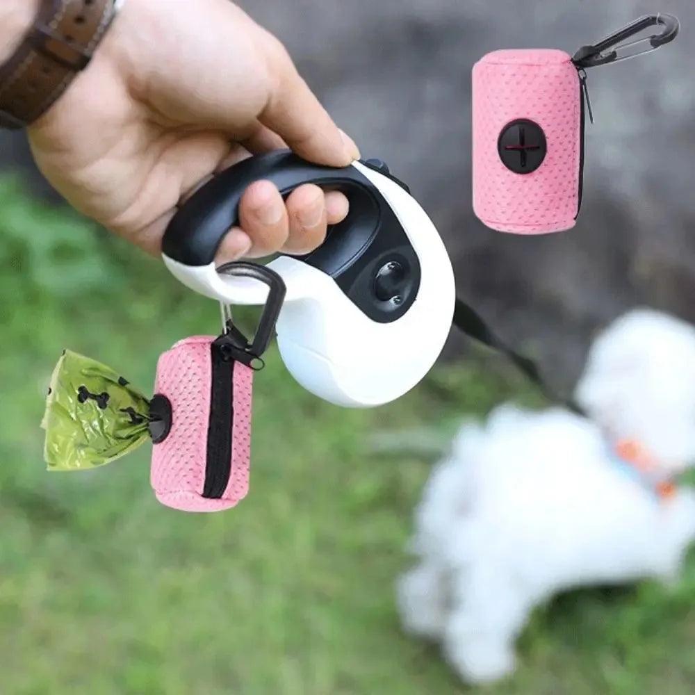 Portable Mesh Dog Poo Bags Dispenser with Buckle