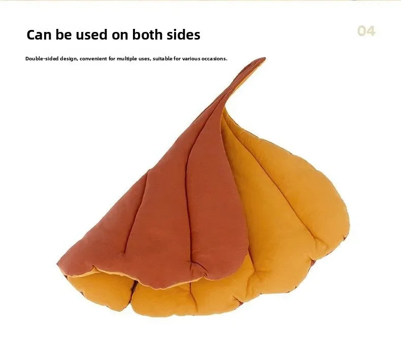 Leaf-Shaped Soft Washable Pet Bed Mat for Cats & Small Dogs