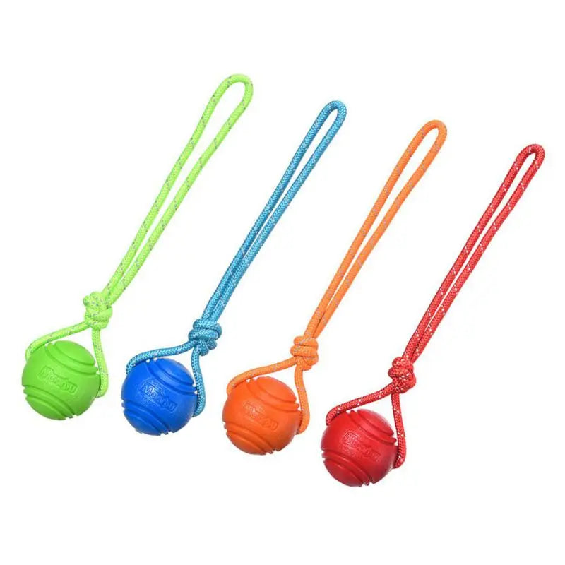 Reflective TPR Rope Ball Dog Toy for Fetch & Dental Care