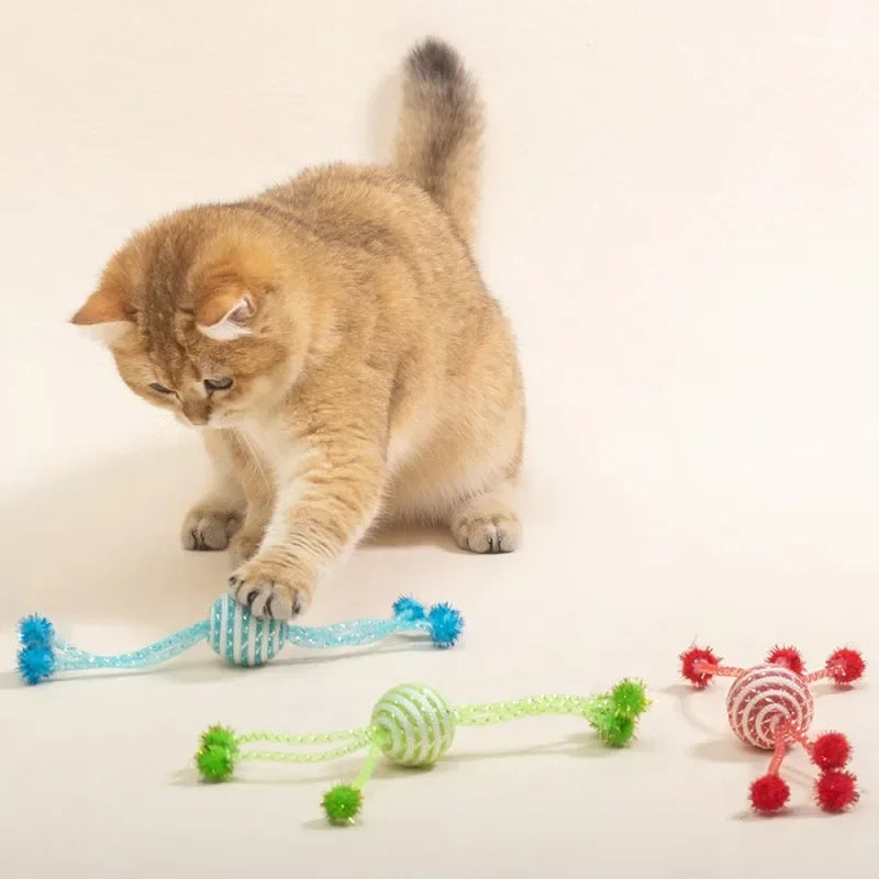 Interactive Rope Ball Cat Toy – Bite-Resistant Chew & Scratch Toy
