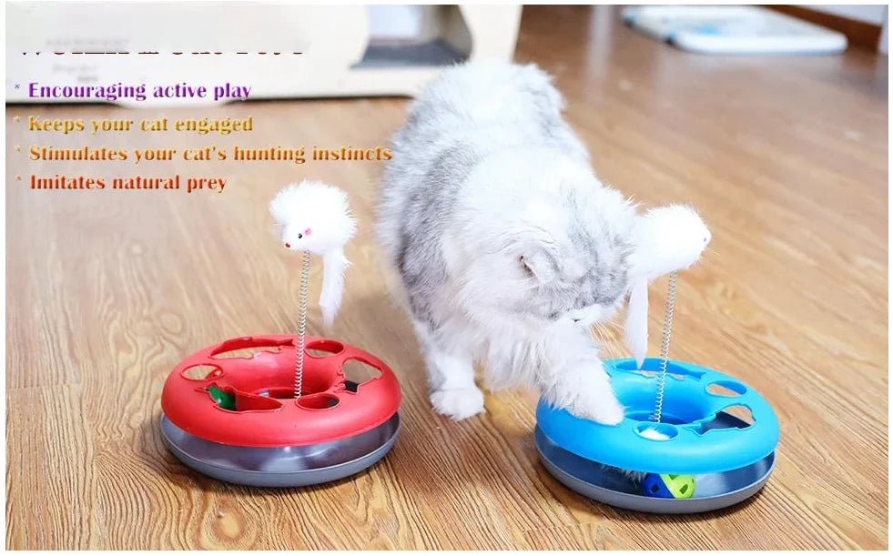 Interactive Cat Roller Track Toy Set with Catnip Spring Mouse & Exercise Balls
