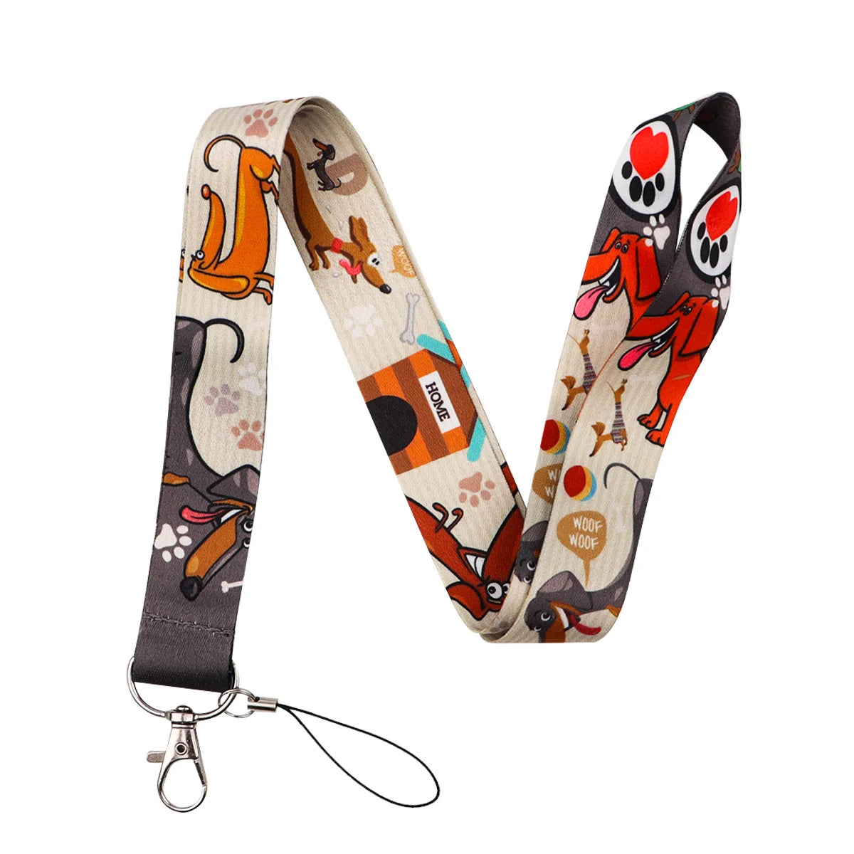 Dachshund Lanyard – Key Neck Strap, ID Badge Holder, Gym Keychain, Cell Phone Key Holder, Hanging Rope Keyring Accessory