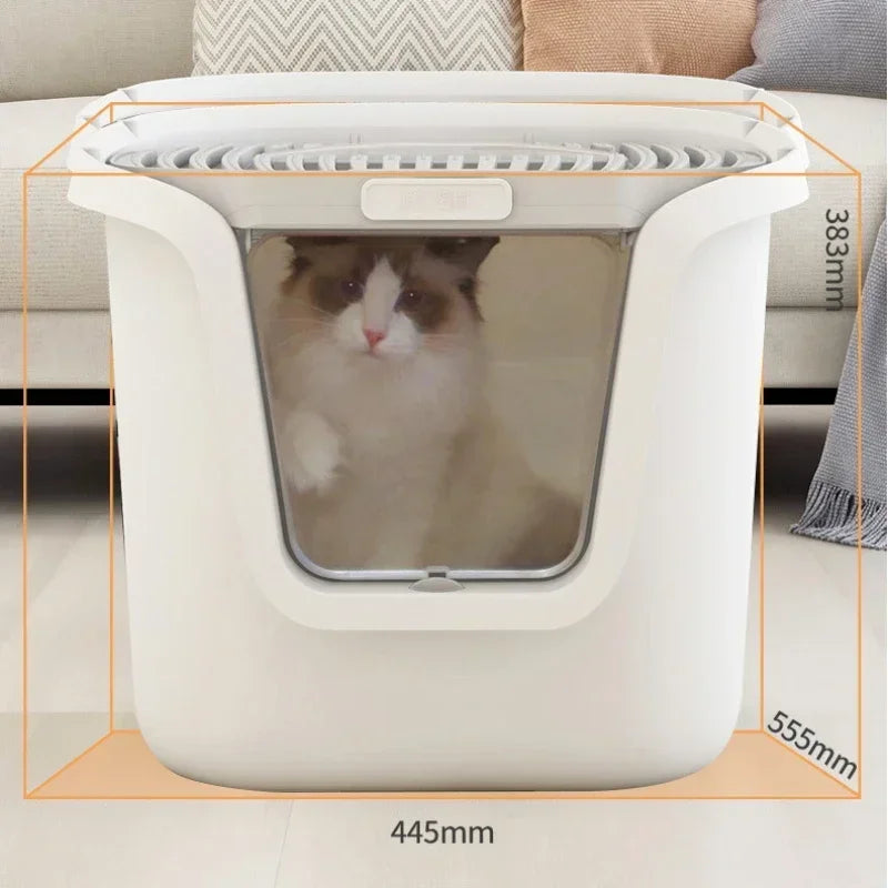 Extra-Large Enclosed Cat Litter Box with Lift-Up Cover