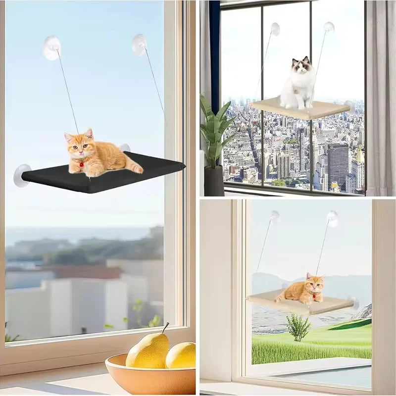 Window-Mounted Cat Hammock Bed with Suction Cups