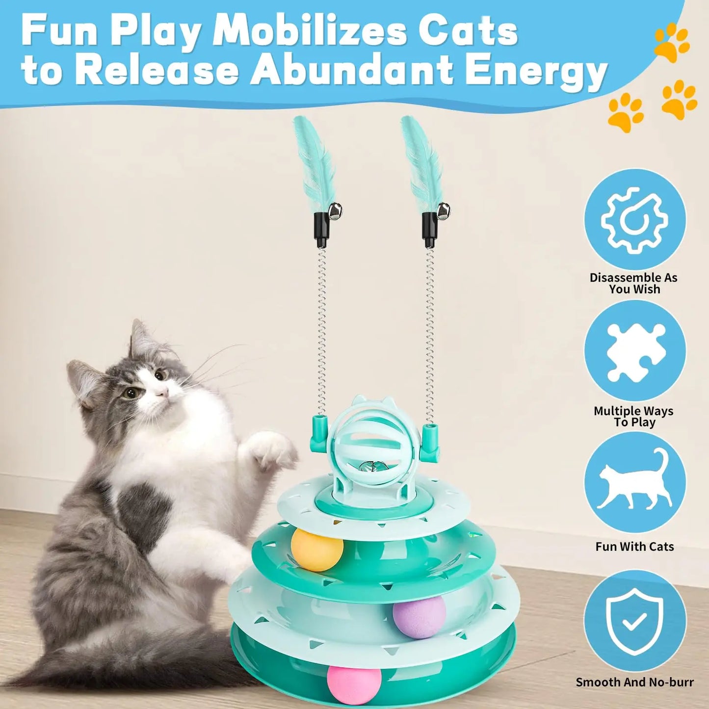 Interactive Puzzle Ball Cat Toy – Turntable & Sound Feature