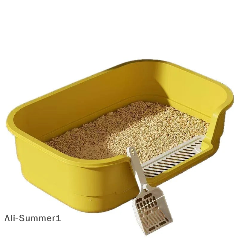 Multifunctional Semi-Enclosed Cat Litter Box – Large Capacity, Odor-Resistant