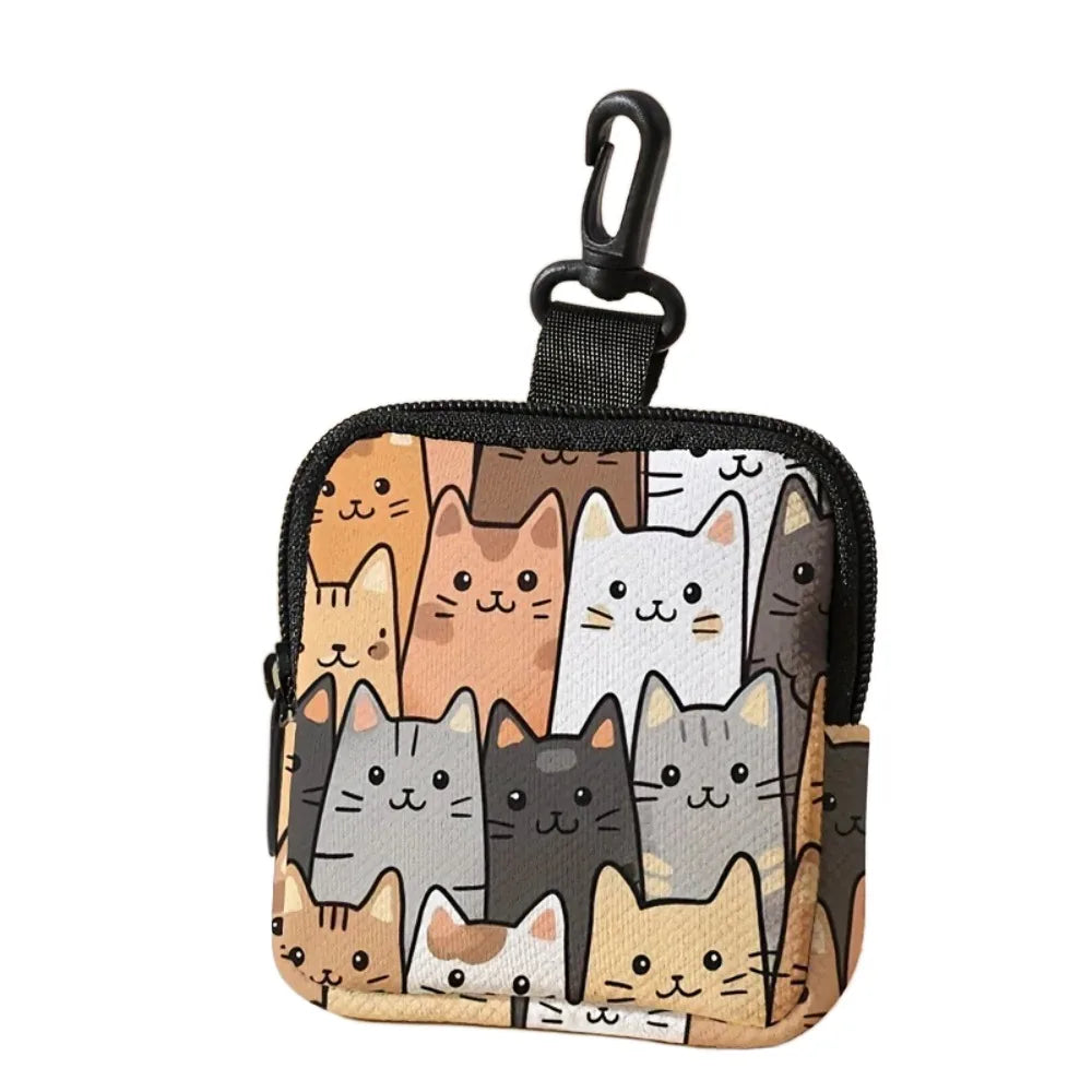 Trendy Mini Coin Purse – Cat & Dog Print Zipper Pouch