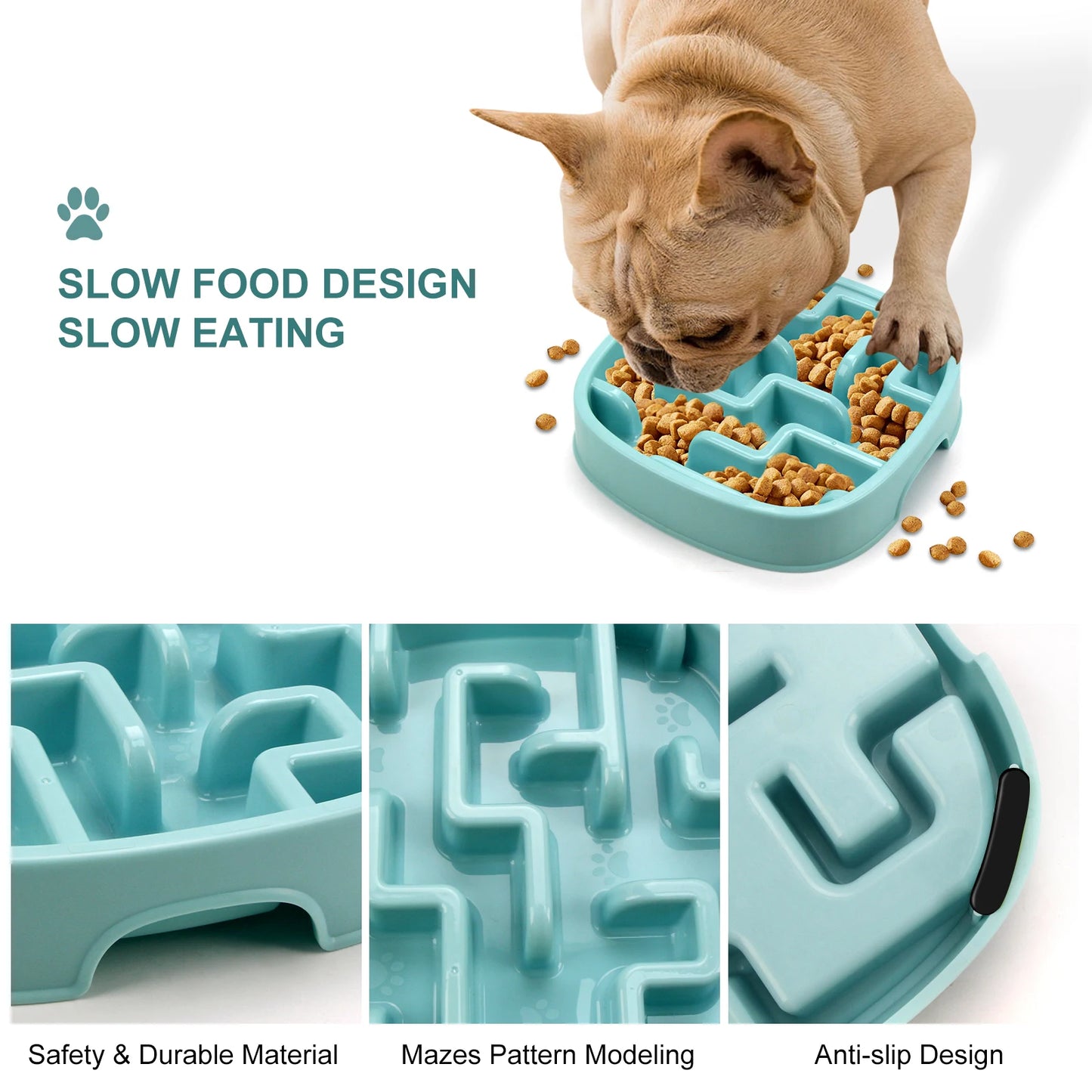 Maze Slow Feeder Pet Bowl with Non-Slip Base