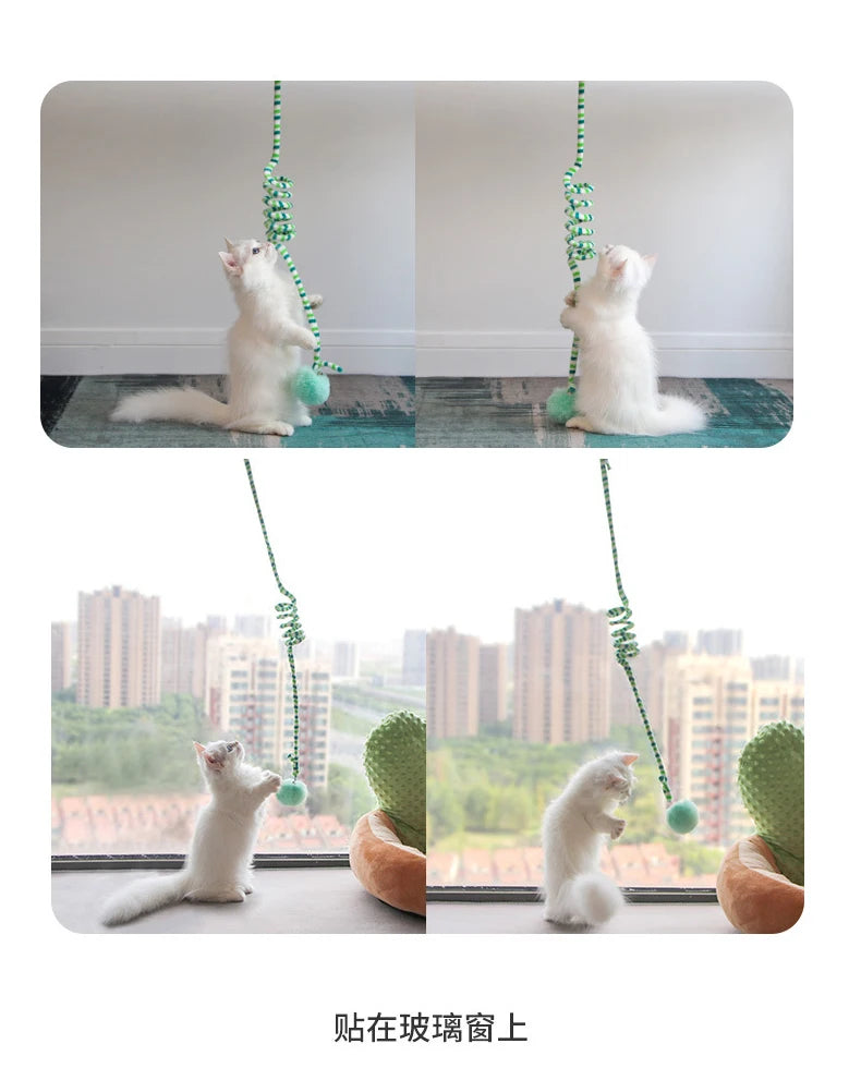 Interactive Hanging Cat Toy with Elastic Rope & Bell