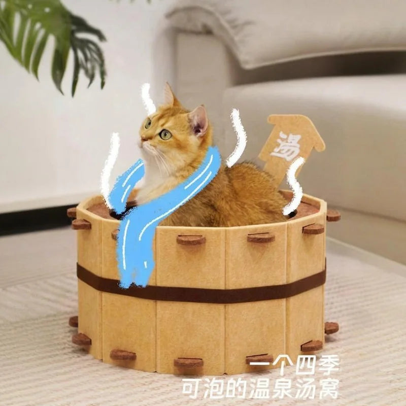 Felt Cat Bed – Semi-Enclosed, All-Season Cozy Cat House