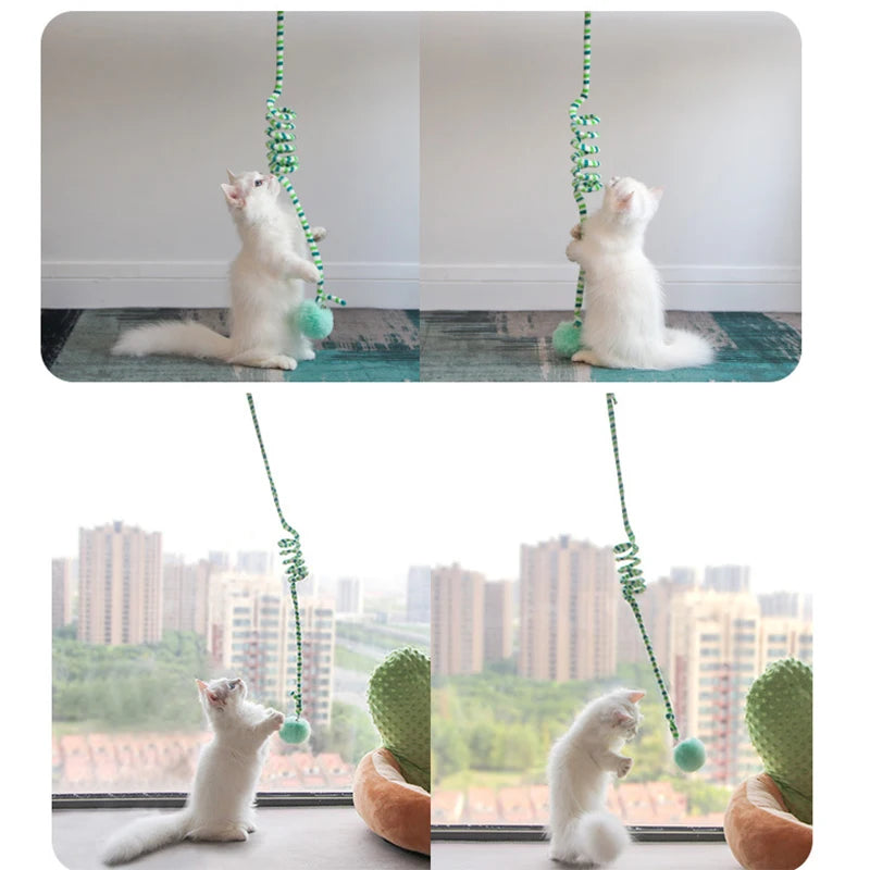 Interactive Hanging Cat Toy with Elastic Rope & Bell