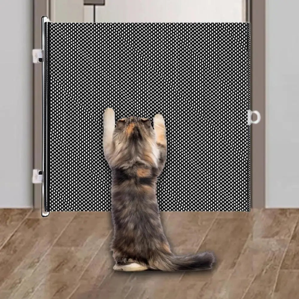Retractable Indoor Pet Safety Gate for Dogs & Kittens – Mesh Blocking Fence