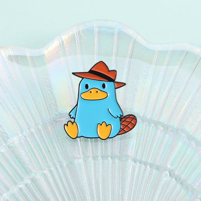 Cute Cartoon Platypus Enamel Lapel Pin