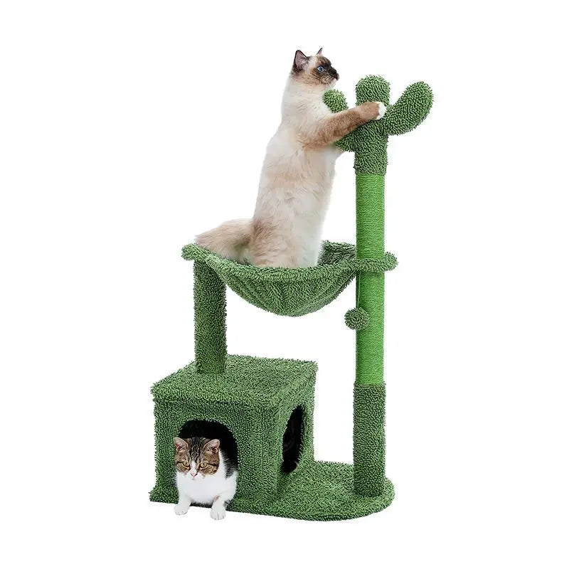 Large Indoor Cactus-Shaped Cat Tree Condo with Natural Sisal Rope