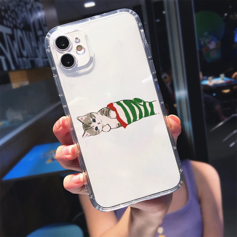 Funny Halloween Cat iPhone Case – Cartoon Animal Shockproof Phone Cover