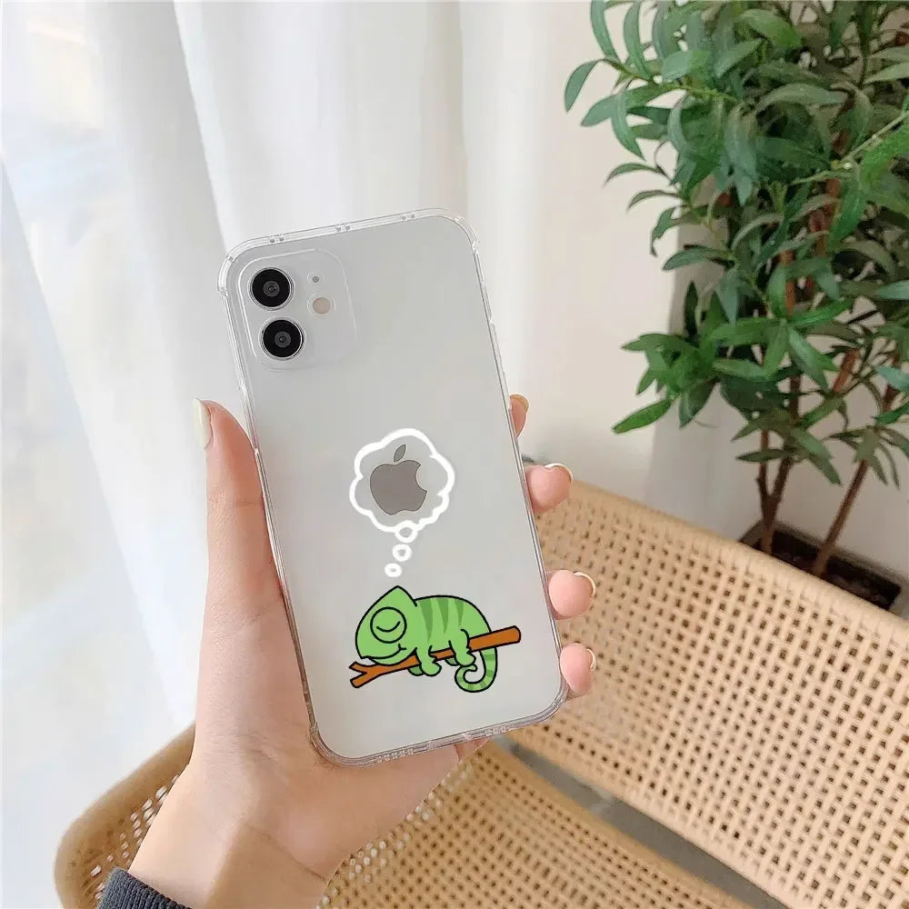 Funny Animal Couple iPhone Case – Cute Panda & Sloth Clear Phone Cover