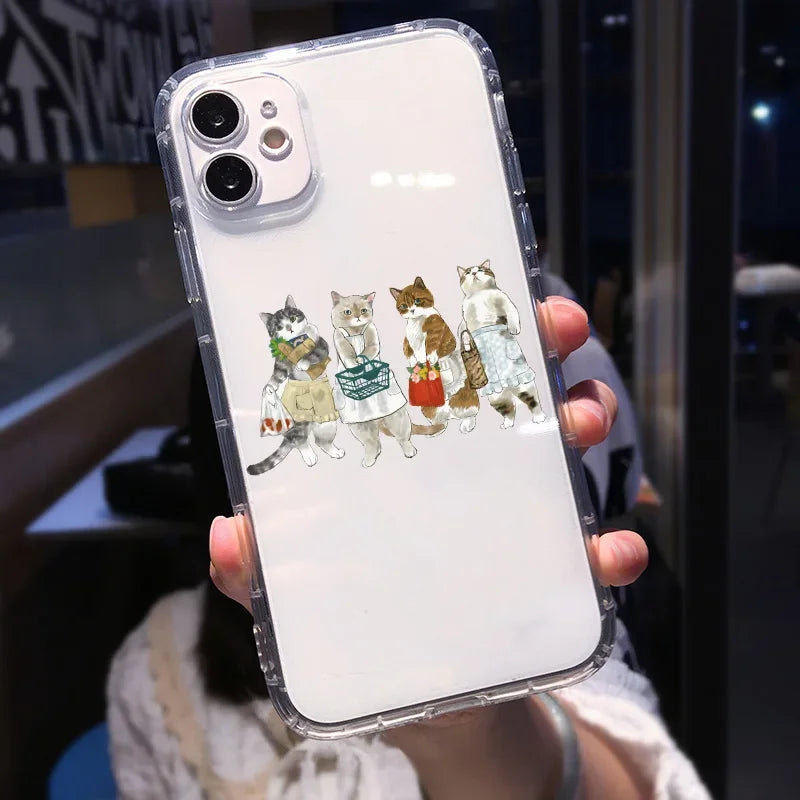 Funny Halloween Cat iPhone Case – Cartoon Animal Shockproof Phone Cover