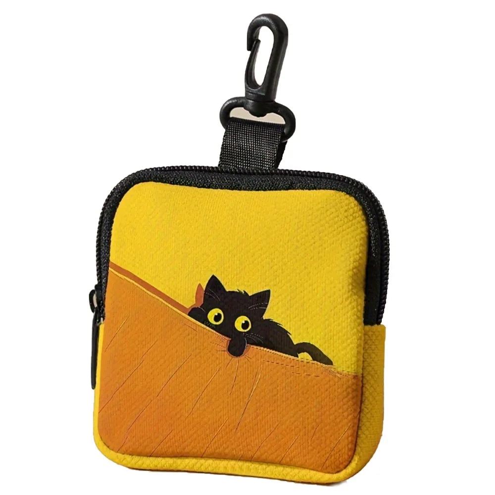 Trendy Mini Coin Purse – Cat & Dog Print Zipper Pouch