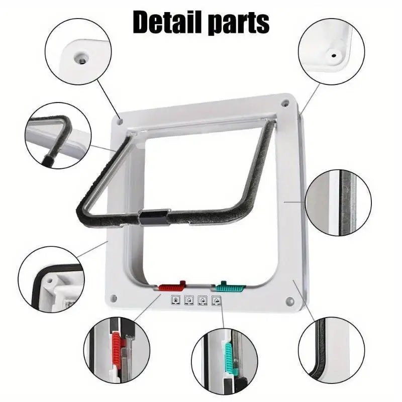 Pet Cat & Dog Door Hole – Two-Way Safety Flap for Controlled Entry & Exit
