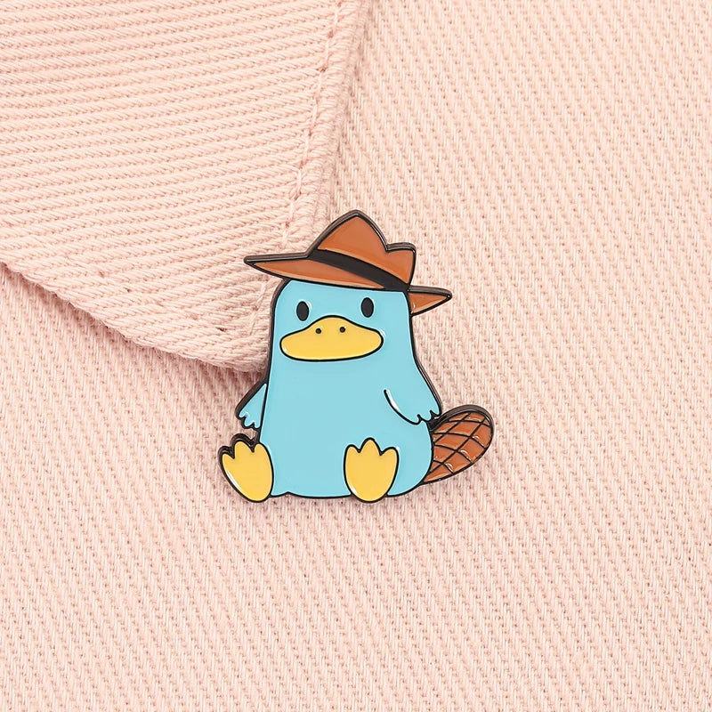 Cute Cartoon Platypus Enamel Lapel Pin