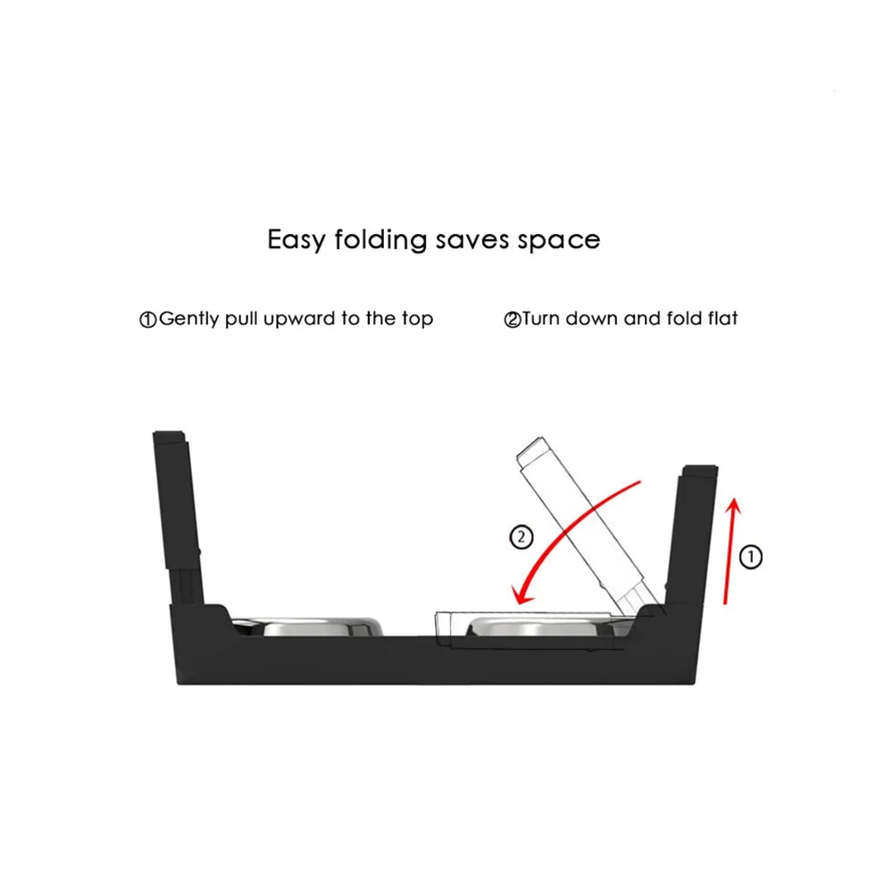 Adjustable Elevated Dog Feeder with Double Stainless Steel Bowls – Small to Large Dogs