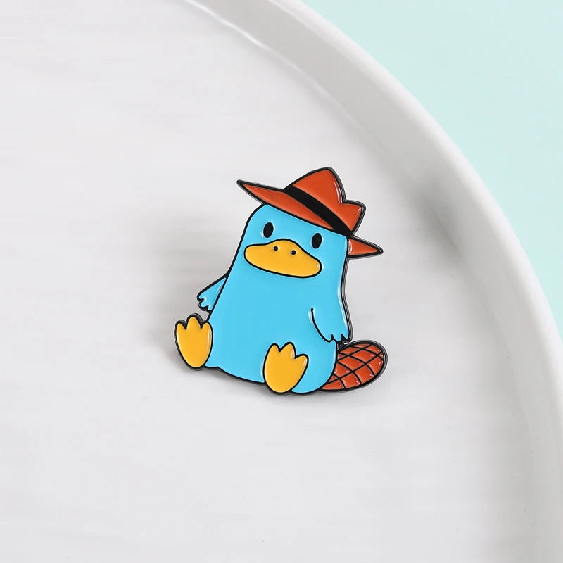 Cute Cartoon Platypus Enamel Lapel Pin