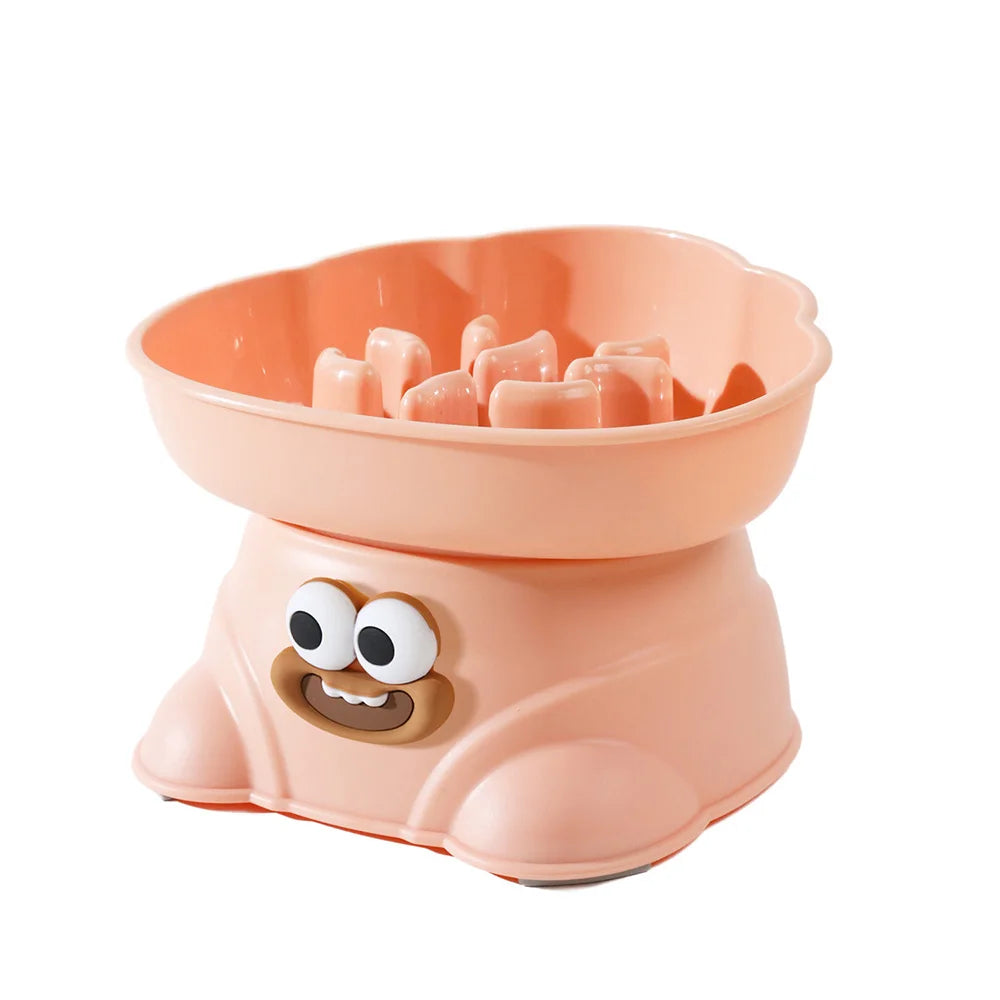 Cloud-Shaped Elevated Slow Feeder Dog Bowl Set