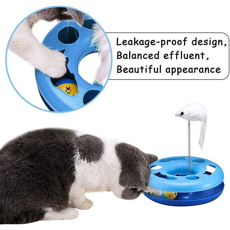 Interactive Cat Roller Track Toy Set with Catnip Spring Mouse & Exercise Balls