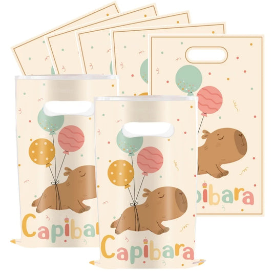 Cute Cartoon Capybara Gift Bags – Kawaii Candy Bags for Kids’ Birthday, Baby Shower, Party Favors & Decorations (10/20/30 Pcs)