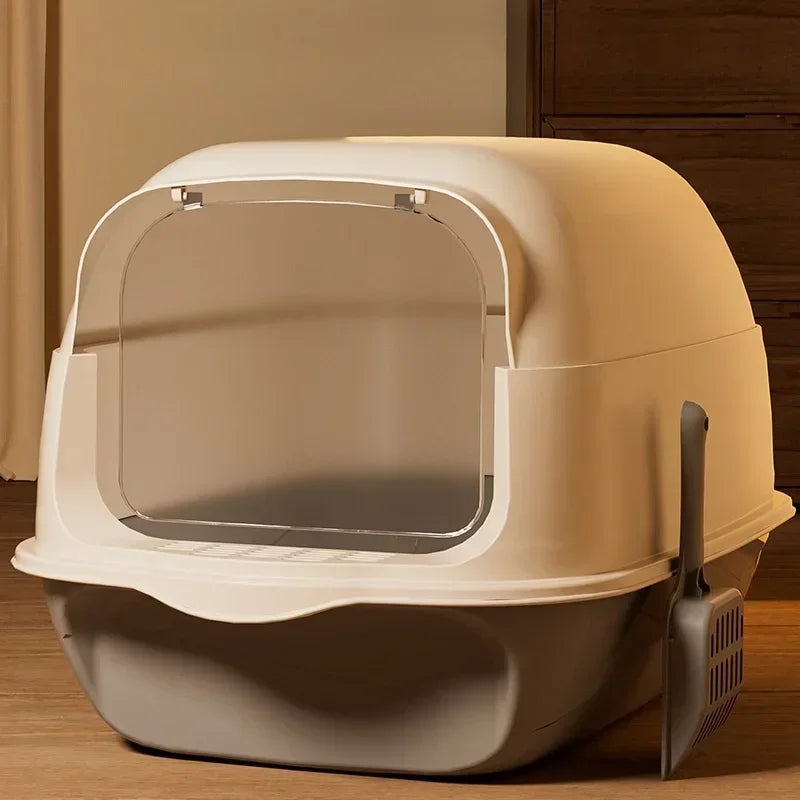 Fully Enclosed Large Cat Litter Box with Removable Top