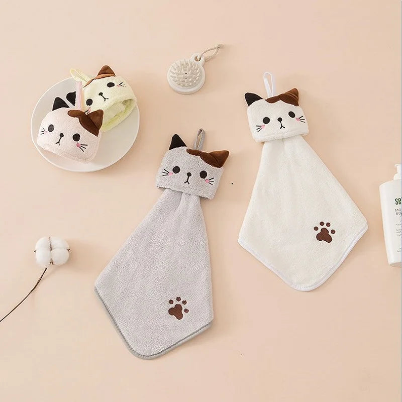 Cute Cat Hanging Kitchen Cleaning Towel – Soft, Absorbent & Quick-Dry