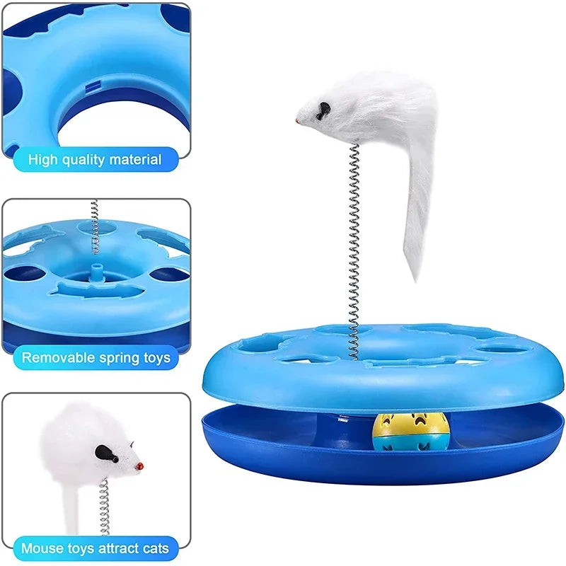 Interactive Cat Roller Track Toy Set with Catnip Spring Mouse & Exercise Balls