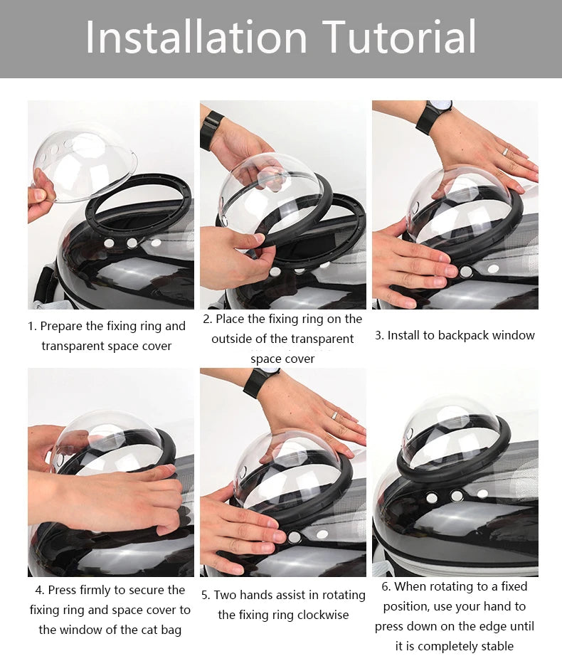 Pet Cat & Small Dog Carrying Backpack – Breathable Transparent Space Capsule Carrier for Travel, Hiking, and Daily Walks