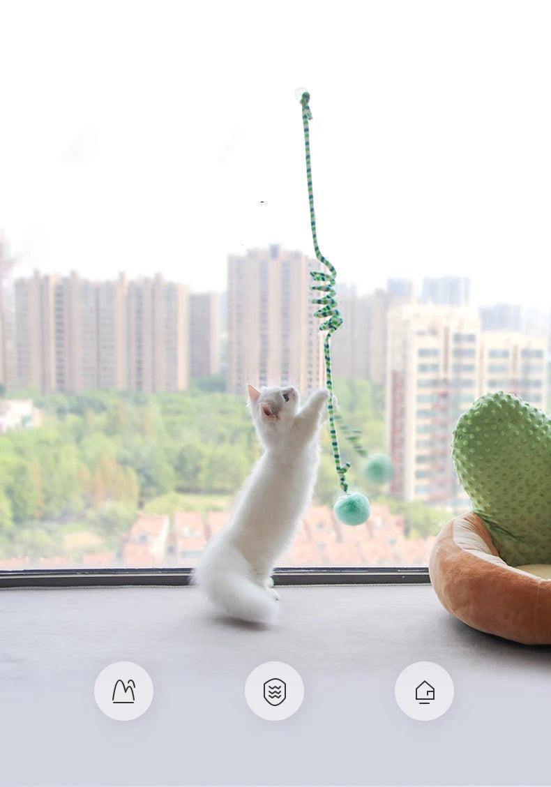 Interactive Hanging Cat Toy with Elastic Rope & Bell