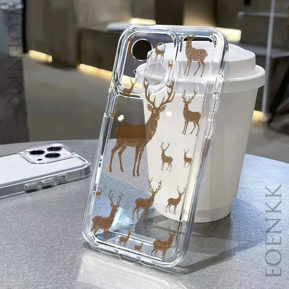Cute Animals Transparent iPhone Case – Soft TPU Shockproof Phone Cover