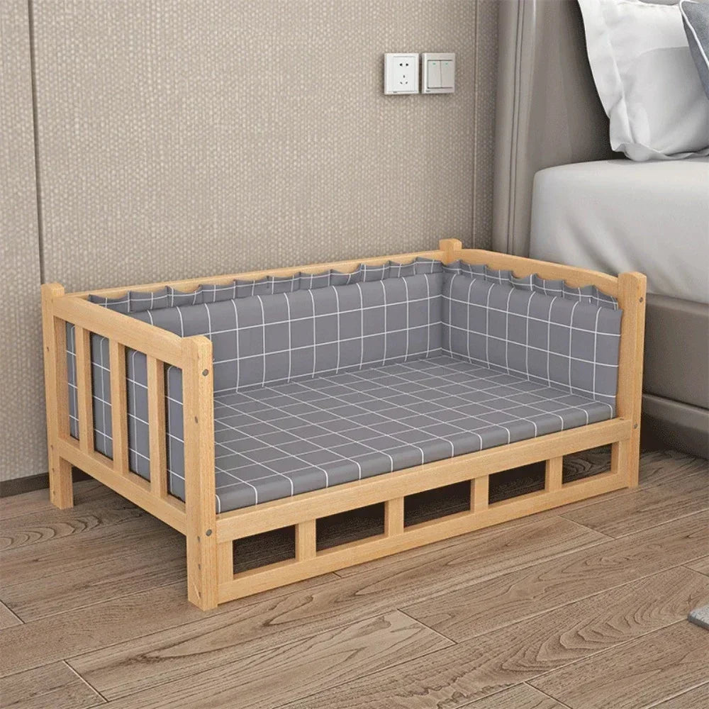 Modern Solid Wood Pet House & Dog Bed Side Table
