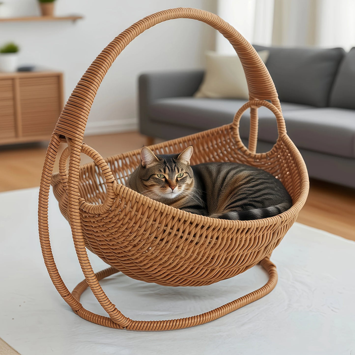 Indoor Hanging Cat Hammock Bed with Support Bracket