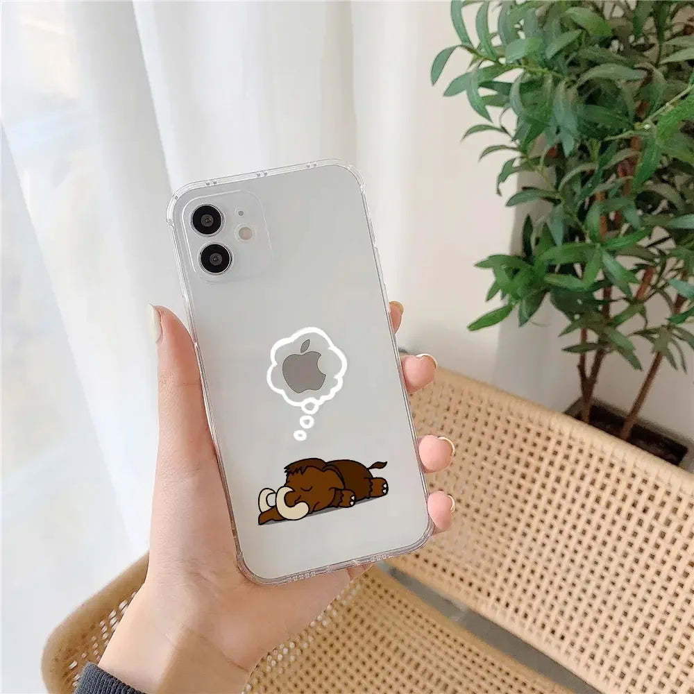 Funny Animal Couple iPhone Case – Cute Panda & Sloth Clear Phone Cover