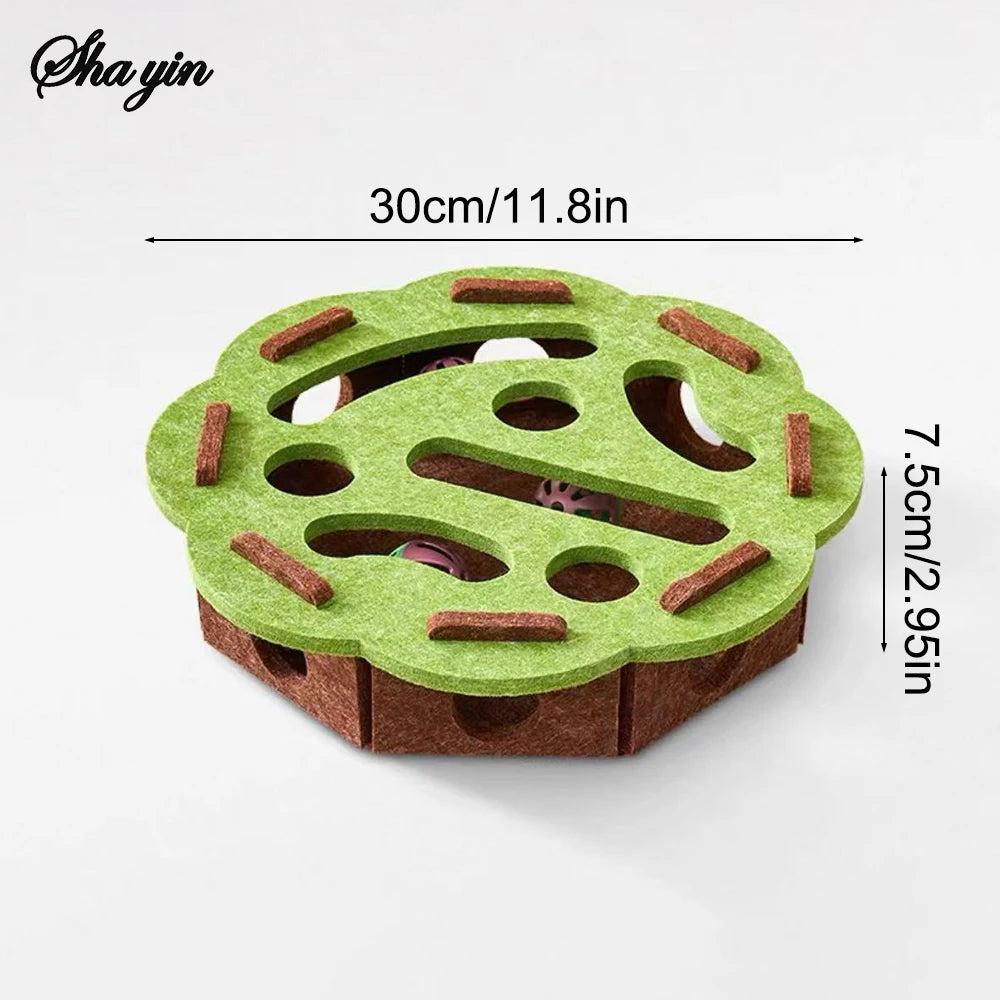 Interactive Puzzle Cat Toy – Felt Maze & Digging Box