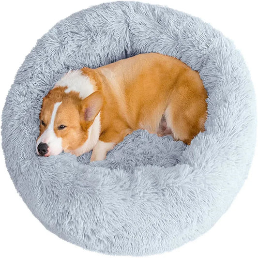 Ultra-Soft Round Plush Pet Bed for Cats & Dogs (40–100 cm)