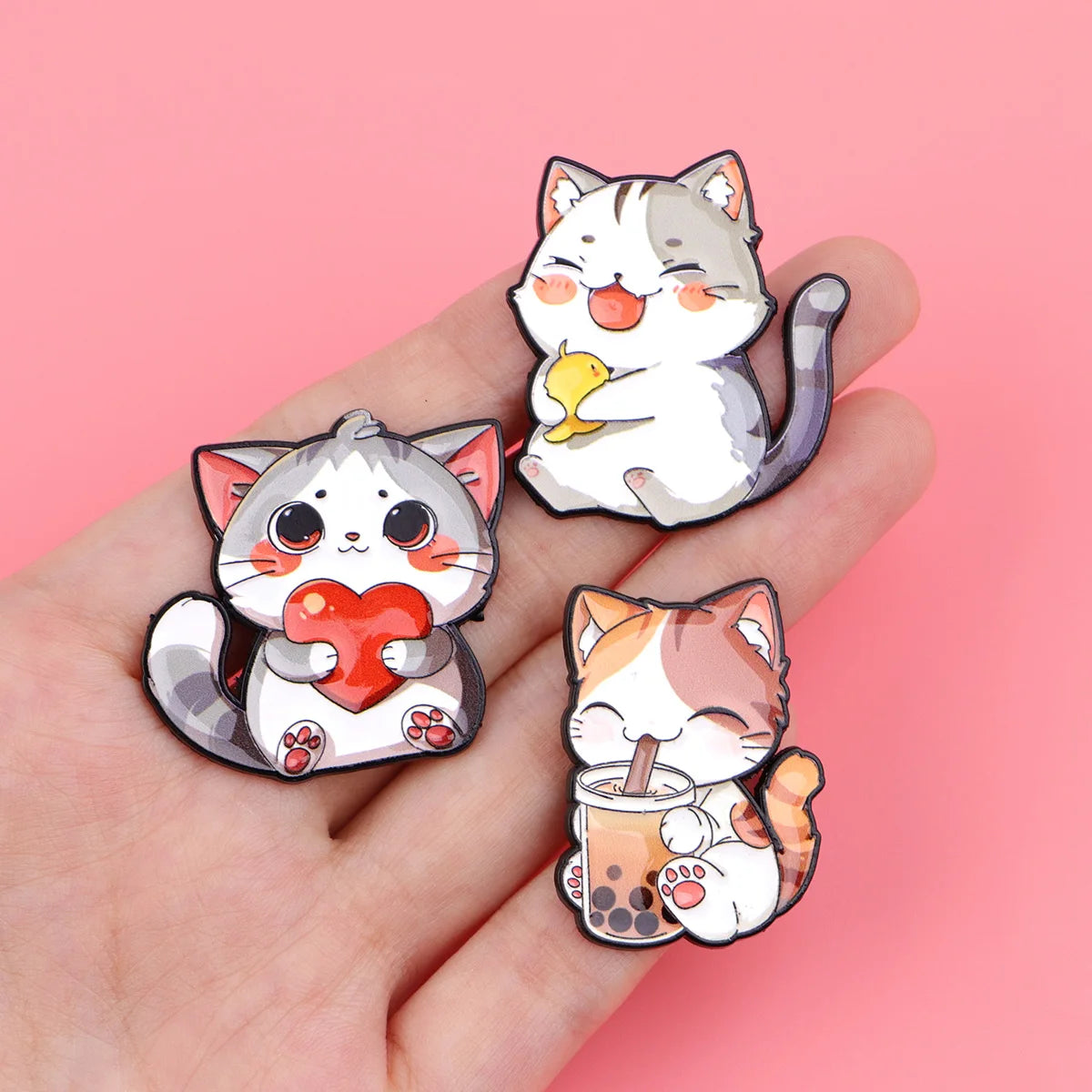 Cute Cat Series Enamel Lapel Pins