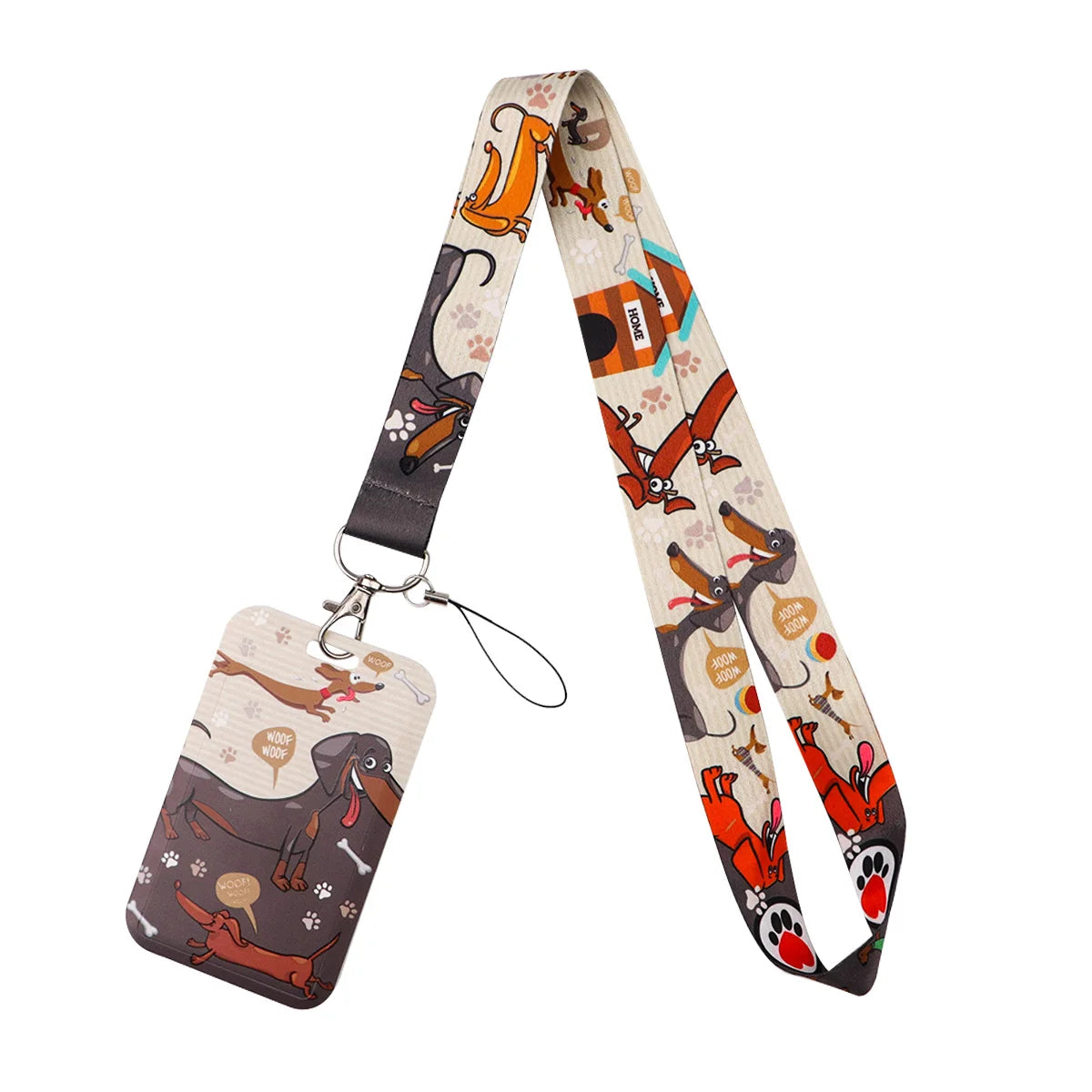 Dachshund Lanyard – Key Neck Strap, ID Badge Holder, Gym Keychain, Cell Phone Key Holder, Hanging Rope Keyring Accessory